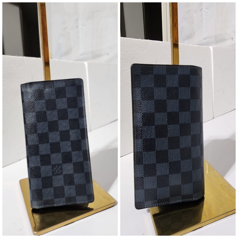 Authentic Louis Vuitton 2013 Damier Infini Brazza Wallet Grey/Black